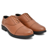 Tan Leather Oxford Shoes for men's